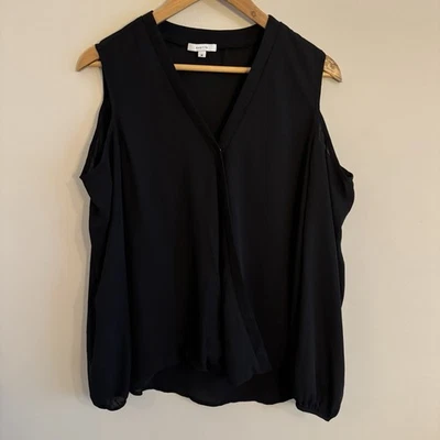 MAETTE Black SIZE 12 UK Cold Shoulder Long Sleeve Top W3 - Image 1 of 4