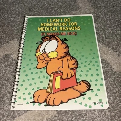 Nuevo cuaderno espiral Mead Garfield sin usar no se puede hacer la tarea 60 hojas 10,5 x 8" Foto 1 de 3