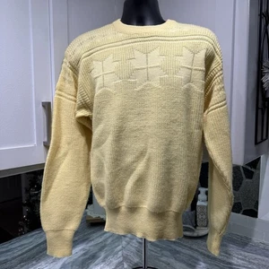 Vintage Meister Mens New Wool Crewneck Sweater Colorful Geometric Size M - Picture 1 of 8