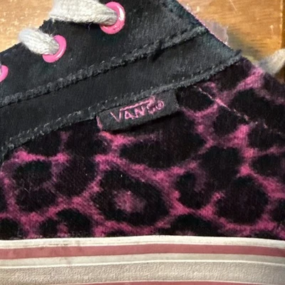 Vans Adolescentes Niños Terciopelo Leopardo Guepardo Rosa y Negro Tenis Zapatos Talla 5 Troy Foto 1 de 4