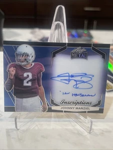JOHNNY MANZIEL 2024 LEAF METAL INSCRIPTIONS Purple Refractor Auto /100 Heisman - Picture 1 of 2