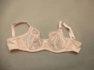 32DD Freya Womens Beige Unlined Underwired Back Closure Lace Demi Bra 10R - Picture 1 of 8