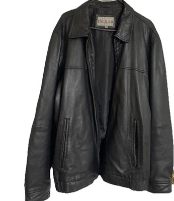 Chaqueta de vestir Excelled años 90 talla 2XL negra 100 % cuero suave cremallera completa longitud media Foto 1 de 4