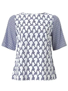 Somerset By Alice Temperley Rope Print Top, White/Blue UK Size 6 RRP £59 BNWT - Picture 1 of 1