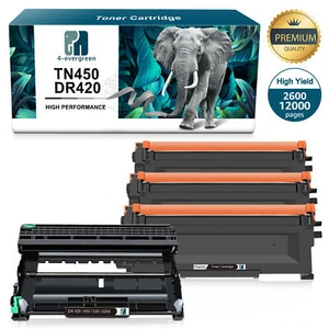 3 TN450 Toner + 1 DR420 Trommel Set Set für Brother IntelliFax-2940 HL-2240 TN420 - Bild 1 von 19