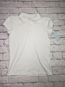 Cat & Jack Girls School Uniform Polo Short Sleeve Shirt White Size XL 14/16 - Picture 1 of 2