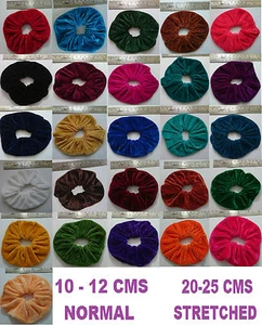 PAIR OF LARGE STRETCHY HAIR SCRUNCHIES HAIR BOBBLES HAIR SCRUNCHY IN 26 COLORS - Picture 1 of 27