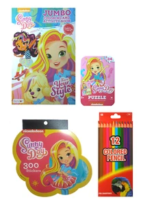 4 Pc Sunny Day Gift Set Jumbo Coloring & Activity Book  New - Picture 1 of 5