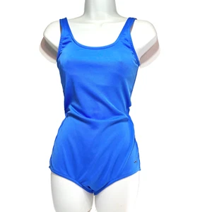Vintage Jantzen One Piece Swimsuit Size 12 Blue Swimwear Bathers Retro Sport - Picture 1 of 14