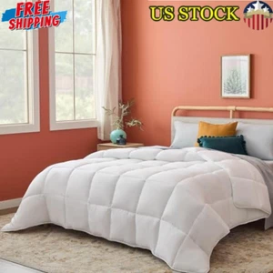 All Season Hypoallergenic Down Alternative Comforter Duvet Insert Box Stitched - Picture 1 of 7