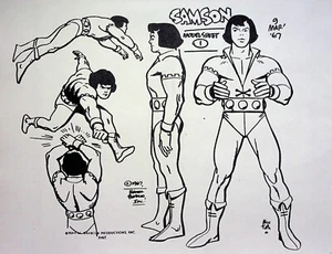 Young Samson & Goliath 1967 Animation Production ALEX TOTH Model Cel Copy - Picture 1 of 2
