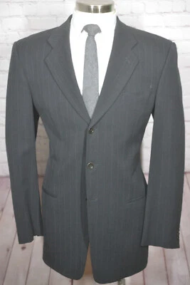 ARMANI CELLEZIONI Hombres Carbón ITALIANO Rayas Abrigo Deportivo Blazer Chaqueta 42L Foto 1 de 4