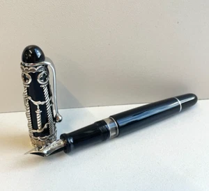 FOUNTAIN PEN AURORA 88 VENICE SILVER 925 FOUNTAIN PEN COLLECTION ITALY - Picture 1 of 13