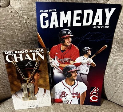 Orlando Arcia Chain SGA 7/23/2024 In-Hand NIB (FREE Shipping & Game Program) - Image 1 of 3