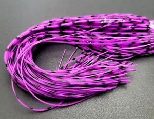 RUBBER SILICONE LEGS - Fly Tying Material - PURPLE/ BLACK/ SILVER - 50 pc. - NEW - Picture 1 of 2