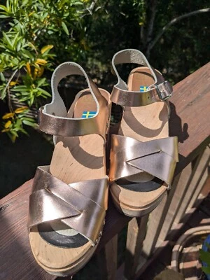 Zuecos MIA Gertrude cuero ORO ROSA talla 40 Foto 1 de 4