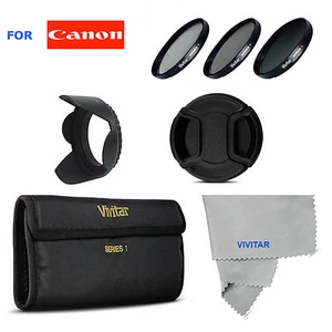UV CPL ND8 Filter Kit +LENS HOOD +LENS CAP FOR CANON EOS REBEL 40D T3 T3I T5 T5 - Picture 1 of 7