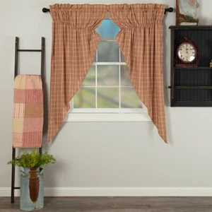JUEGO DE CORTINAS PANEL CORTO SAWYER MILL ROJO A CUADROS PRADERA 63" Largo - Imagen 1 de 2