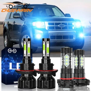 For Ford Escape 2008 2009-2012 4x LED Headlight High/Low Beam+Fog Light Bulb kit - Picture 1 of 12
