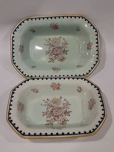 Set of 2 Adams Calyx Ware Ironstone China 9.5”&8" Vegetable Serving Bowls Vtg - Picture 1 of 24