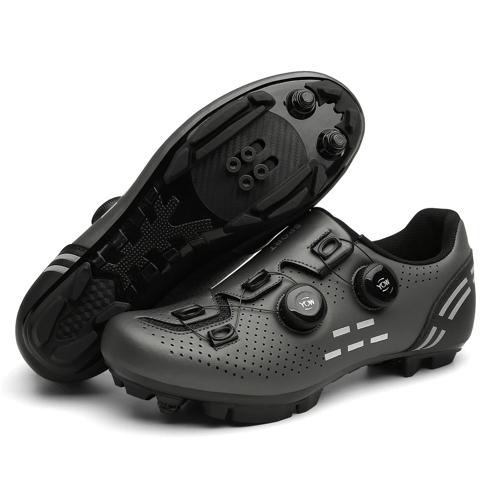 Zapatos de ciclismo MTB para hombre tacos de velocidad bicicleta SPD bicicleta de carretera zapatillas pedal de carreras Foto 1 de 4