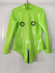 Latex rubber one-piece briefs with zipper tights Kostüm Catsuit 0.4mm S-XXL - Bild 1 von 1