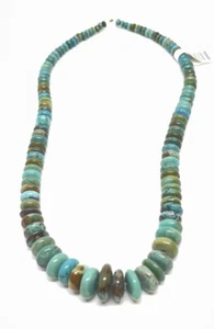 Vintage Rondelle Turquoise Beads Hand Graduated Approx 105 Beads - Picture 1 of 11