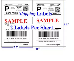 600 Shipping Labels Blank Self Adhesive Half Sheet 5.5 x 8.5 USPS UPS eBay FedEx - Picture 1 of 1