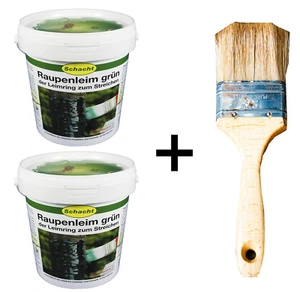 Schacht Baumleim Raupenleim Leimring grün Raupen Insektenleim 2kg + Pinsel Leim - Bild 1 von 5