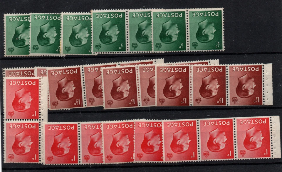 GB KEVIII 1936 перевернутый WMK коллекции в основном MNH SG457wi-459wi WS35389 - Изображение 1 из 1