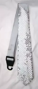 Paillettes unisex luminose argento massiccio 3" cravatta collo regolabile - paillettes argento - nuovissima - Foto 1 di 1
