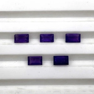 Natural African Amethyst Baguette Cut Loose Gemstone Lot 5 Pcs 3*5 MM 1.3 CT - Picture 1 of 5