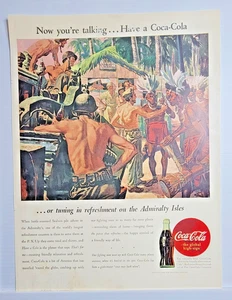 Vintage 1945 Coke Coca Cola Admiralität Inseln Neuguinea Soldaten 11x14 Anzeige - Bild 1 von 1