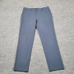 Quince Pants Mens 34x30 Blue Stretch Drawstring Straight Flat Front Work Office - Picture 1 of 15