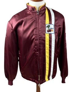 VTG 70s FORD Mustang COBRA Racing Jacket Fur Lined Shelby USA Mens Sz M Maroon - Picture 1 of 17