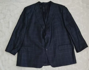 Ralph Lauren 58R Wool Blend Suit Blazer Jacket Men Blue Plaid - Picture 1 of 16