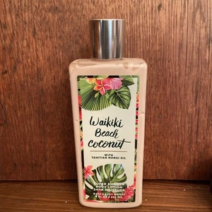 BATH & BODY WORKS WAIKI BEACH COCCO con TAHITIAN MONOI OLIO LOZIONE CORPO 8 OZ - Foto 1 di 2