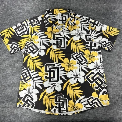 MLB San Diego Padres Button-Up Floral Hawaiian Shirt - Size XLarge -New w/o tags - Image 1 of 4