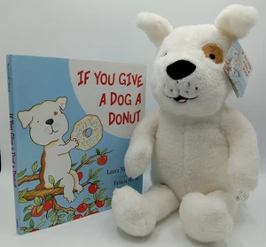 Peluche Kohls Cares If You Give a Dog a Donut 2011 White Dog 16" y libro de cuentos - Imagen 1 de 19