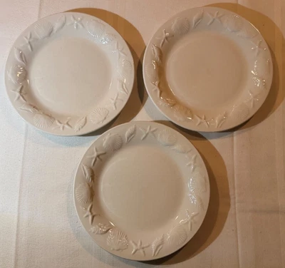 Coquille By Tabletops Unlimited Embossed Shells / Starfish Salad Side Plates EUC - Image 1 of 4