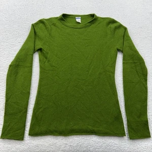 J. Suéter para mujer Crew verde 100 % cachemir cuello redondo manga larga talla S - Imagen 1 de 8
