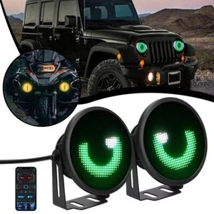 Car COB LED Halo Demon Eyes Led Headlight Fog Lamp with Cover UK - Picture 1 of 17