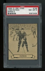 1936 O PEE CHEE OPC Lynn Patrick Series D #128 PSA 8 NM MT 1 Of 7 - Picture 1 of 2