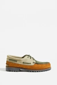 ZAPATOS DE BARCO NOBUCK COSIDOS A MANO AUTÉNTICOS TIMBERLAND PARA HOMBRE - TODAS LAS TALLAS - TRIGO/VERDE. - Imagen 1 de 5