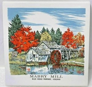 Piastrella ceramica decorata a mano artigianale schermo MABRY MILL Virginia VIVID FALL COLOR - Foto 1 di 5