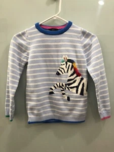 Joules Pre-Owned Long Sleeve Zebra Geegee Crewneck Cotton Sweater 10y - Picture 1 of 4