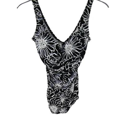 Traje de baño Beach Native de una pieza talla 10 floral color blanco/negro Foto 1 de 4