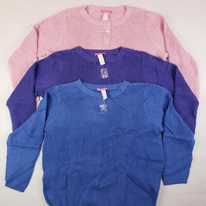 Set of 3 Woman Within Long Sleeve Sweater Sweaters Pink Purple Blue Size L New - Picture 1 of 4
