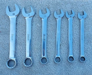 Vintage USA Snap On Metric Combination Wrench Set OEXM 12pt 6pc Underline Chrome - Picture 1 of 2