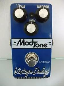 MODTONE MT-DELAY VINTAGE DELAY HYBRID ANALOG & DIGITAL PEDAL W/ TRUE BYPASS BLUE - Picture 1 of 12